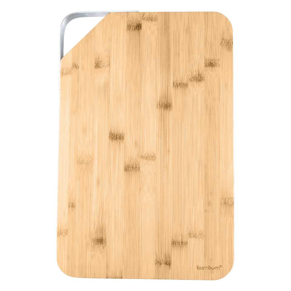 Zoe - Çelik Kulplu Kesme Tahtası Dikdörtgen Küçük