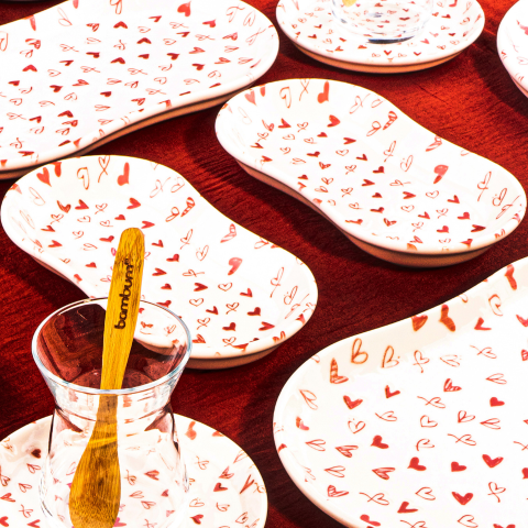 Pera Love - 19 Cm Oval Kayık Tabak