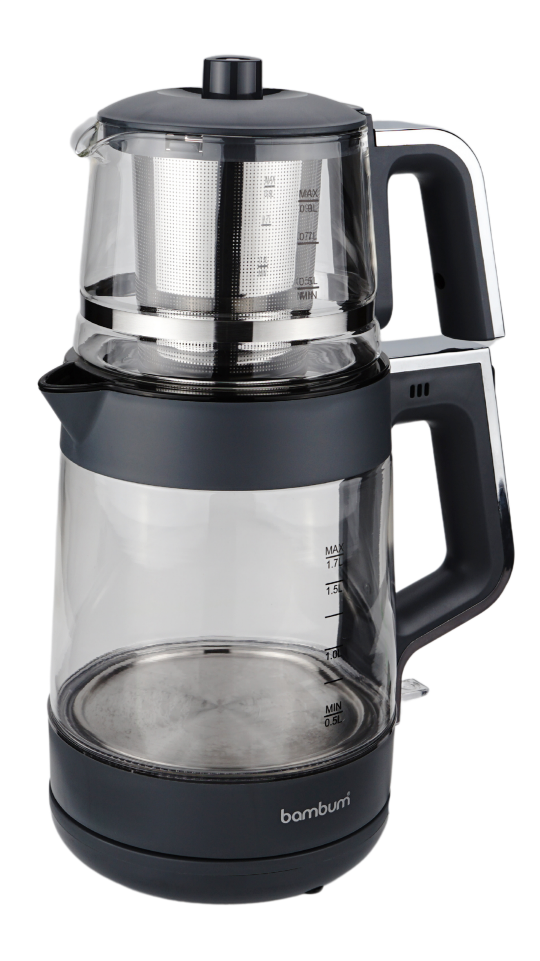 Zelda - Cam Hazneli Çay Makinesi Gri