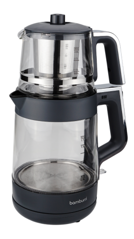 Zelda - Cam Hazneli Çay Makinesi Gri