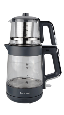 Zelda - Cam Hazneli Çay Makinesi Gri