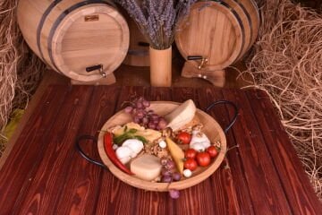 Panola - Kulplu Yuvarlak Tepsi