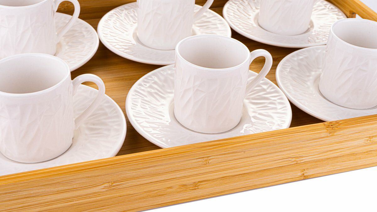 Lara - 6 Kişilik Kahve Fincan Takımı Pyra