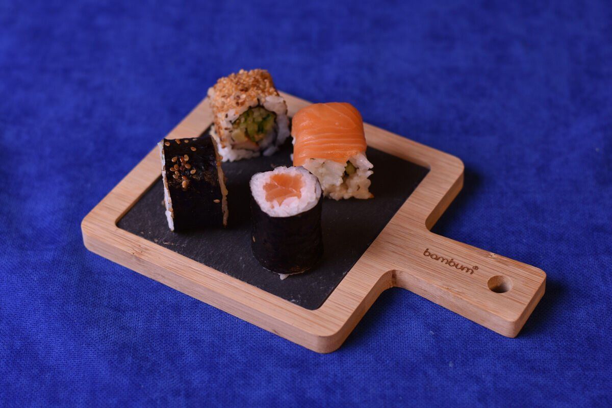 Lina - Bambu Altlıklı Taş Servis Tabağı