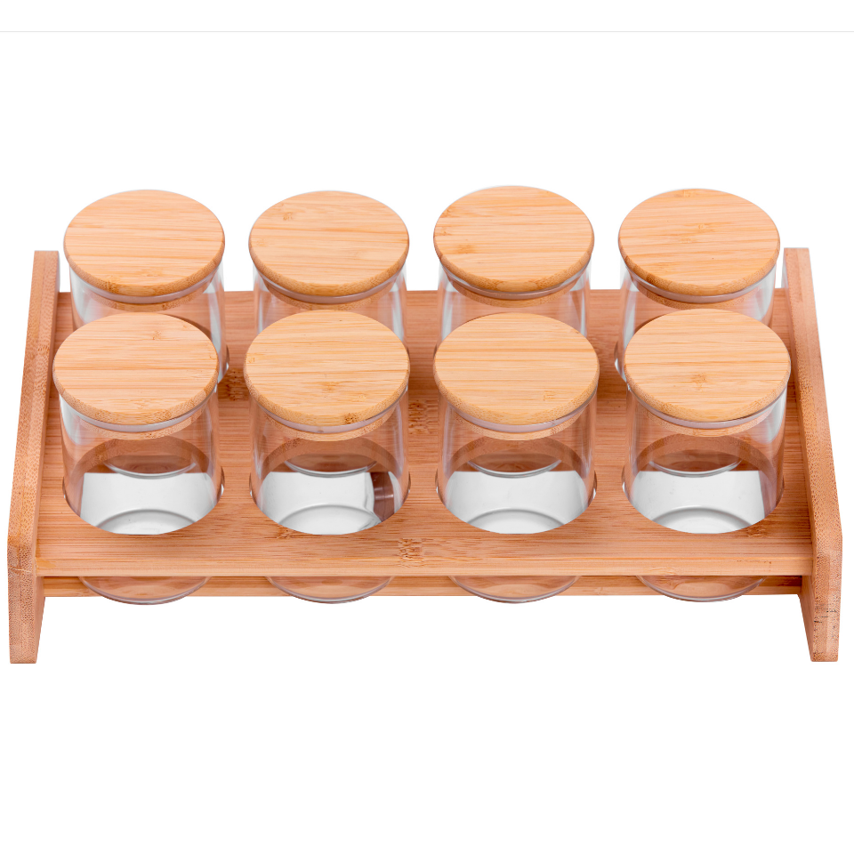 Tier - 9 Parça Tek katlı Standlı Baharatlık Seti