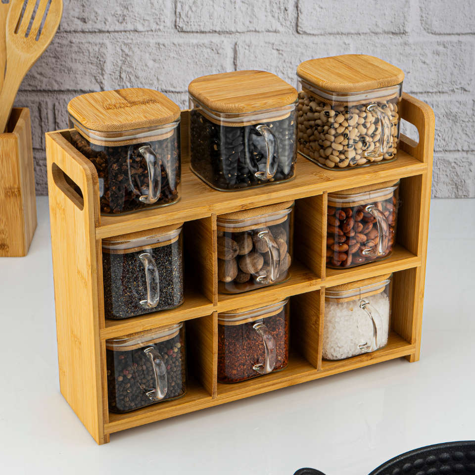 Tier - 10 Parça 3 Katlı Kulplu Baharatlık Seti