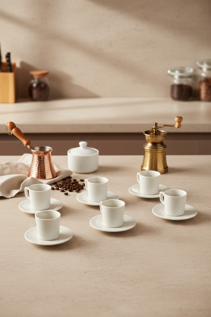 Melsa - 6 Kişilik Kahve Fincan Takımı