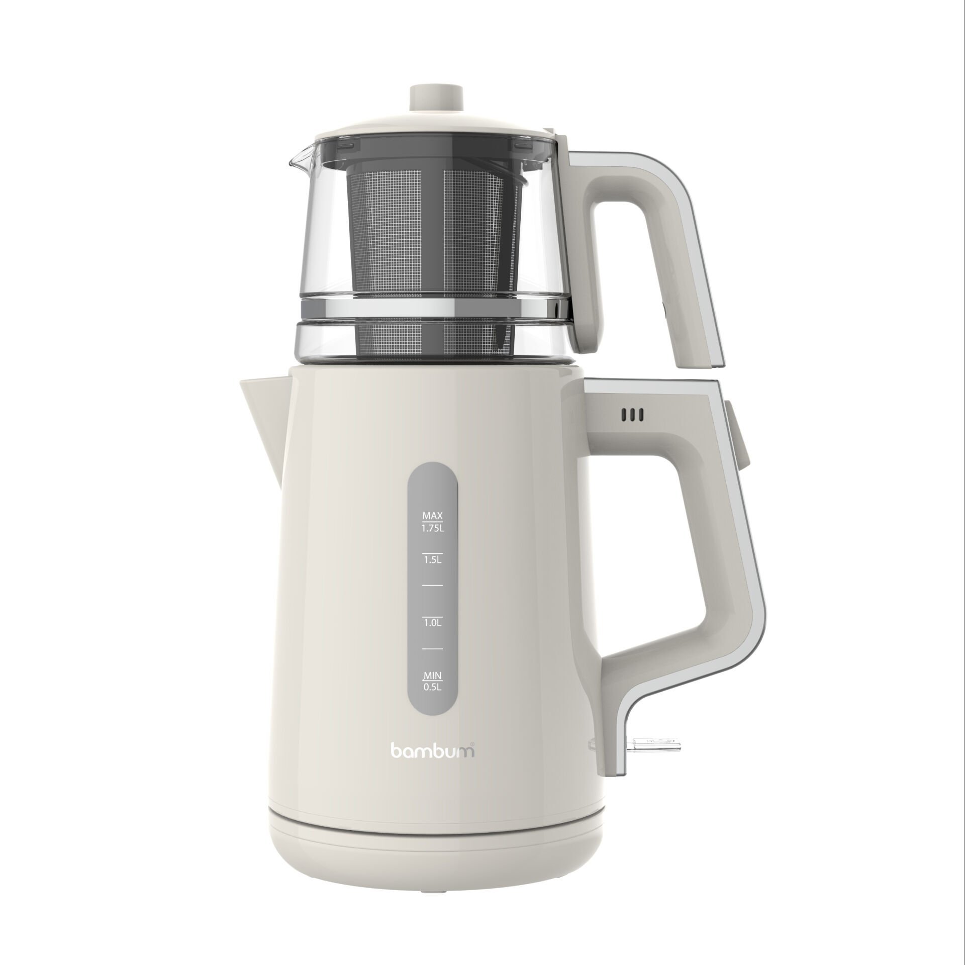 Force - Cam Demlikli Çay Makinesi Krem