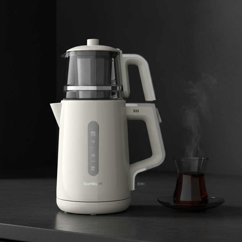 Force - Cam Demlikli Çay Makinesi Krem