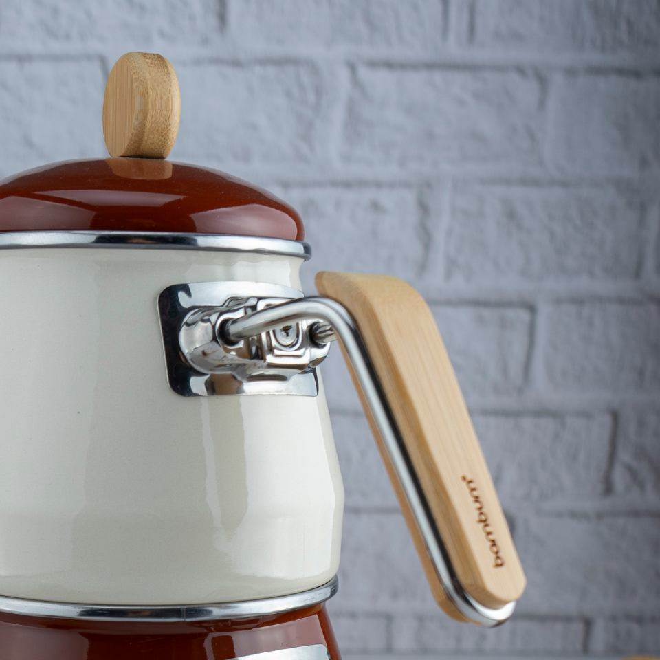 Lumino - Bambu Kulplu Çaydanlık Takımı Kahverengi