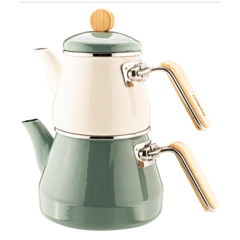 Lumino -  Bambu Kulplu Çaydanlık Takımı Yeşil