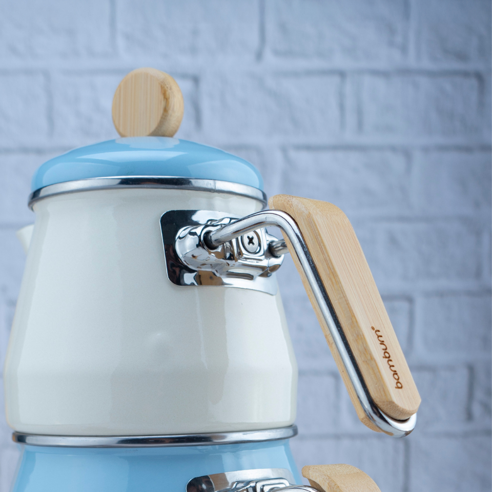 Lumino - Bambu Kulplu Çaydanlık Takımı Mavi