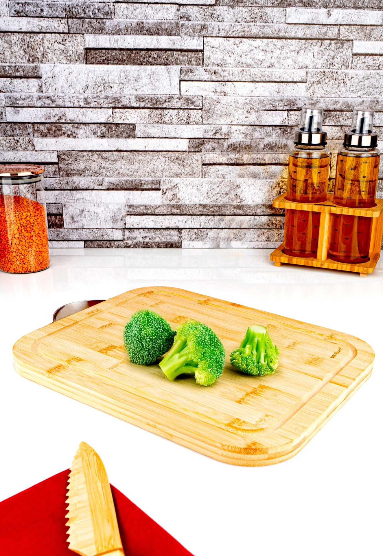 Zoe  Çelik Kulplu Kesme Tahtası