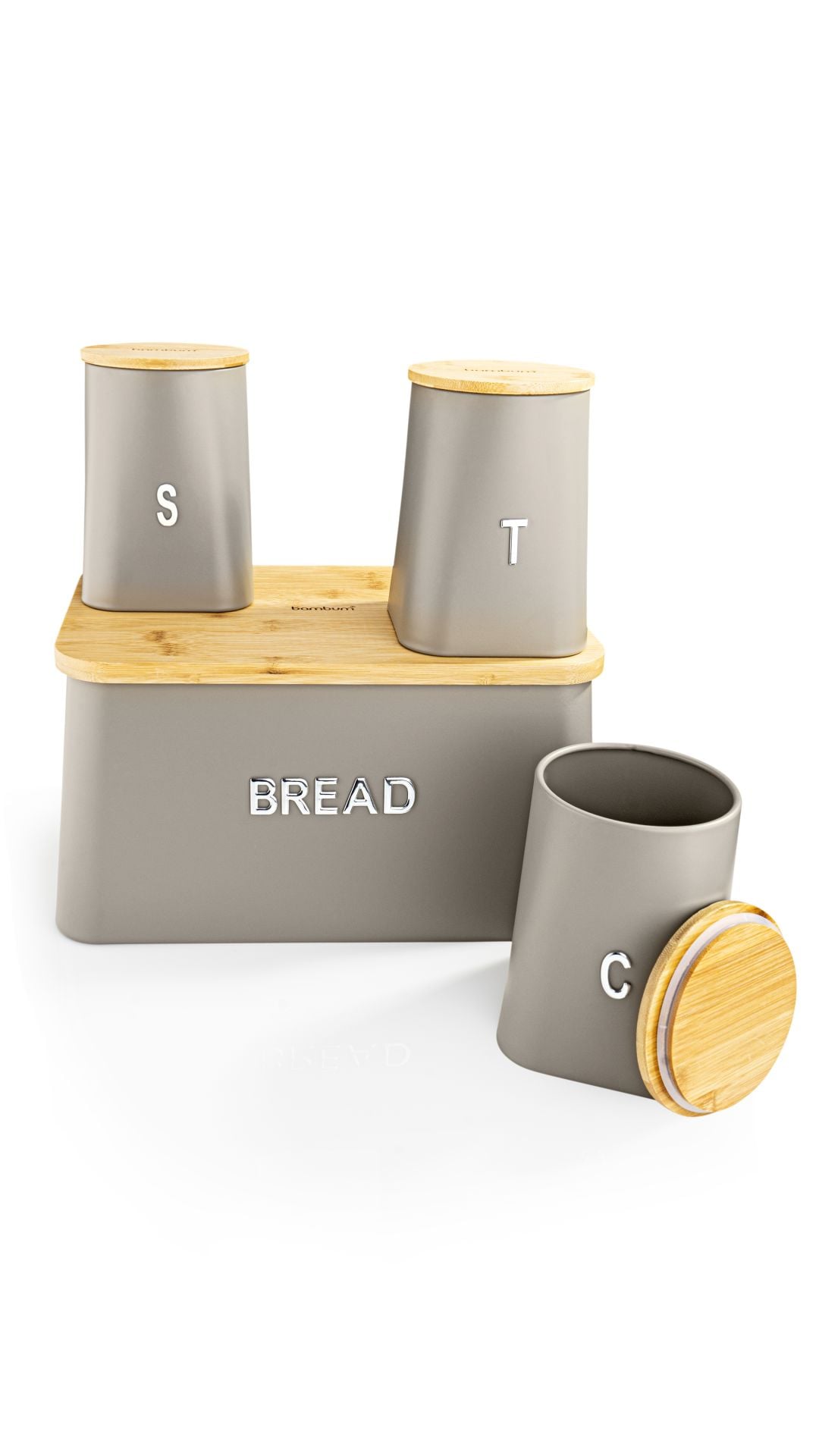 Tortino - Baharatlıklı Bambu Kapaklı Ekmek Saklama Kabı