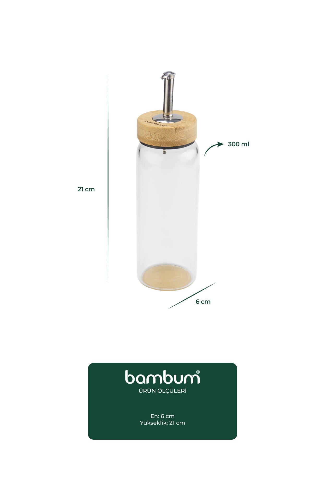 Mima - Bambu Kapaklı Yağdanlık 300ml