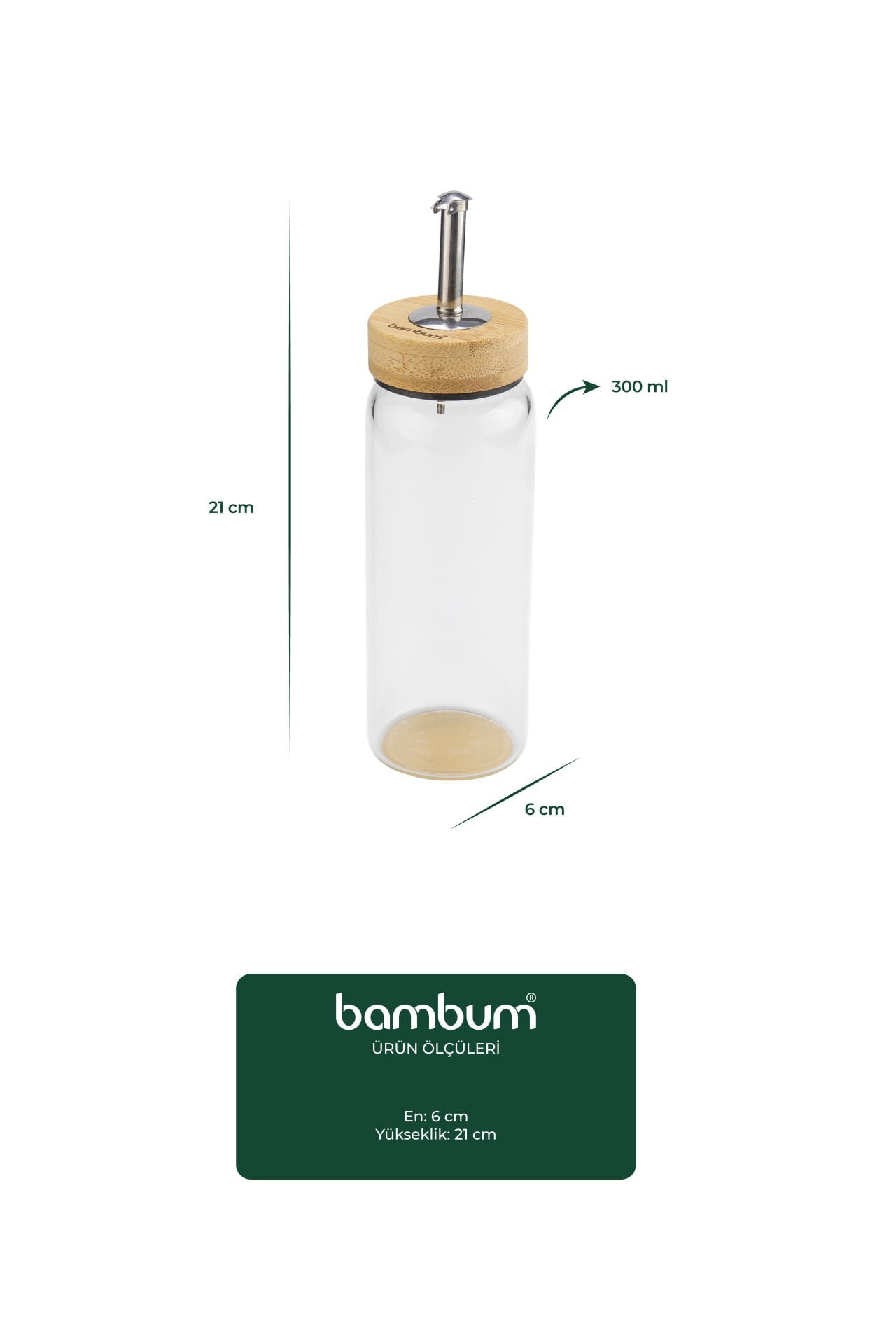 Mima - Bambu Kapaklı Yağdanlık 300ml