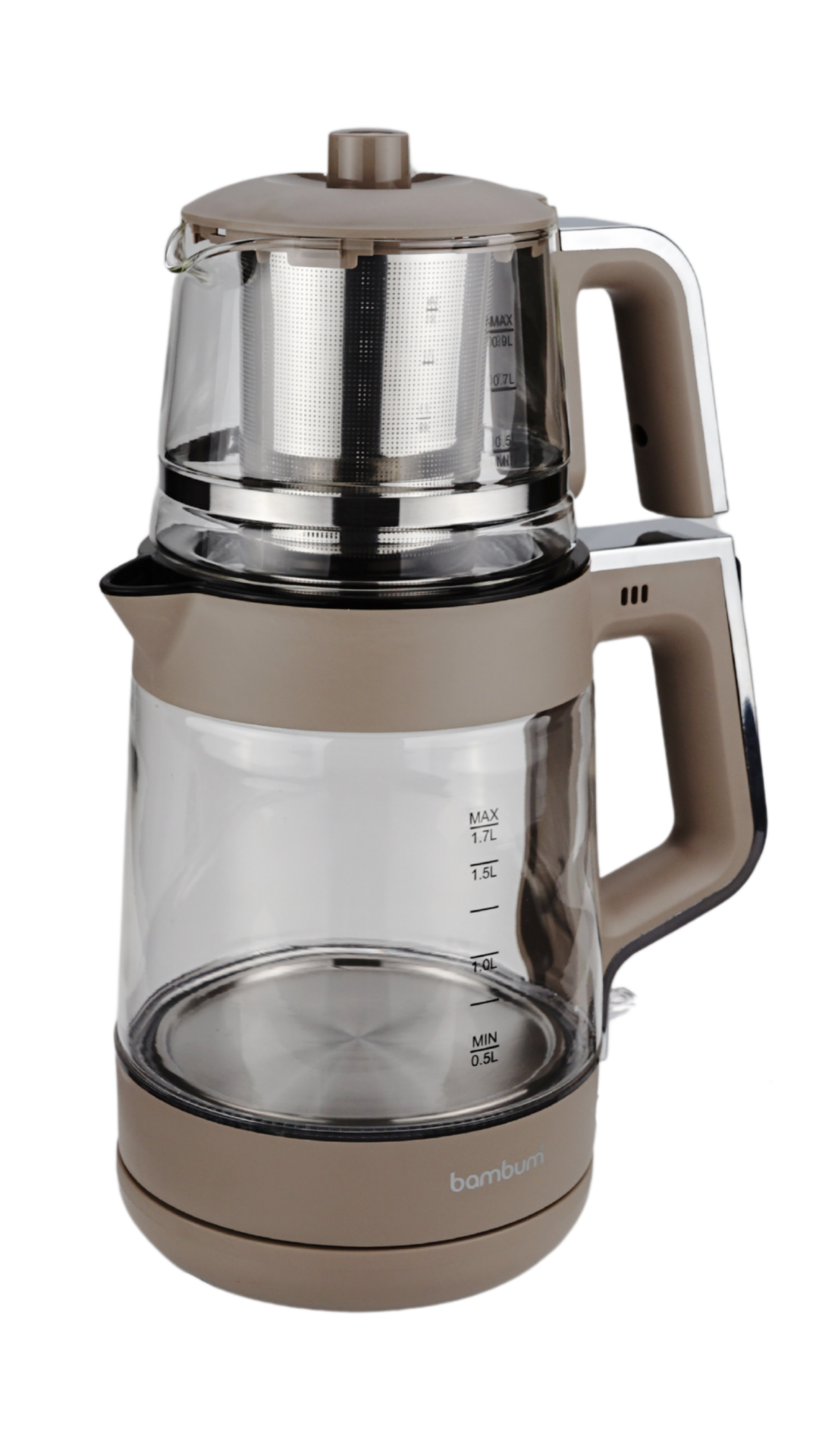 Zelda - Cam Hazneli Çay Makinesi Bej