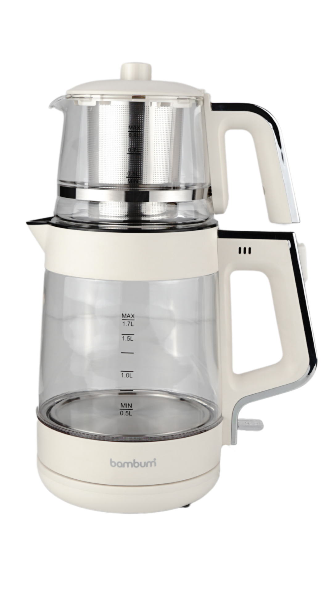 Zelda - Cam Hazneli Çay Makinesi Krem