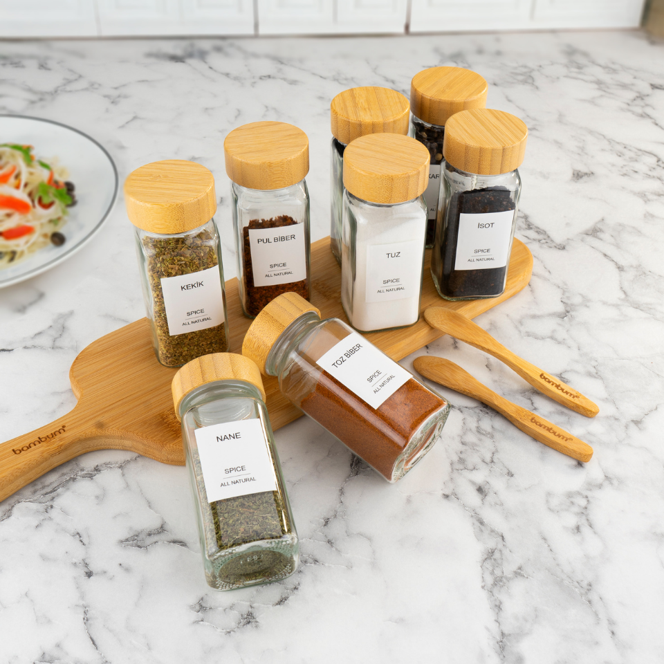 Ping - Bambu Kapaklı 12'li Baharatlık Seti
