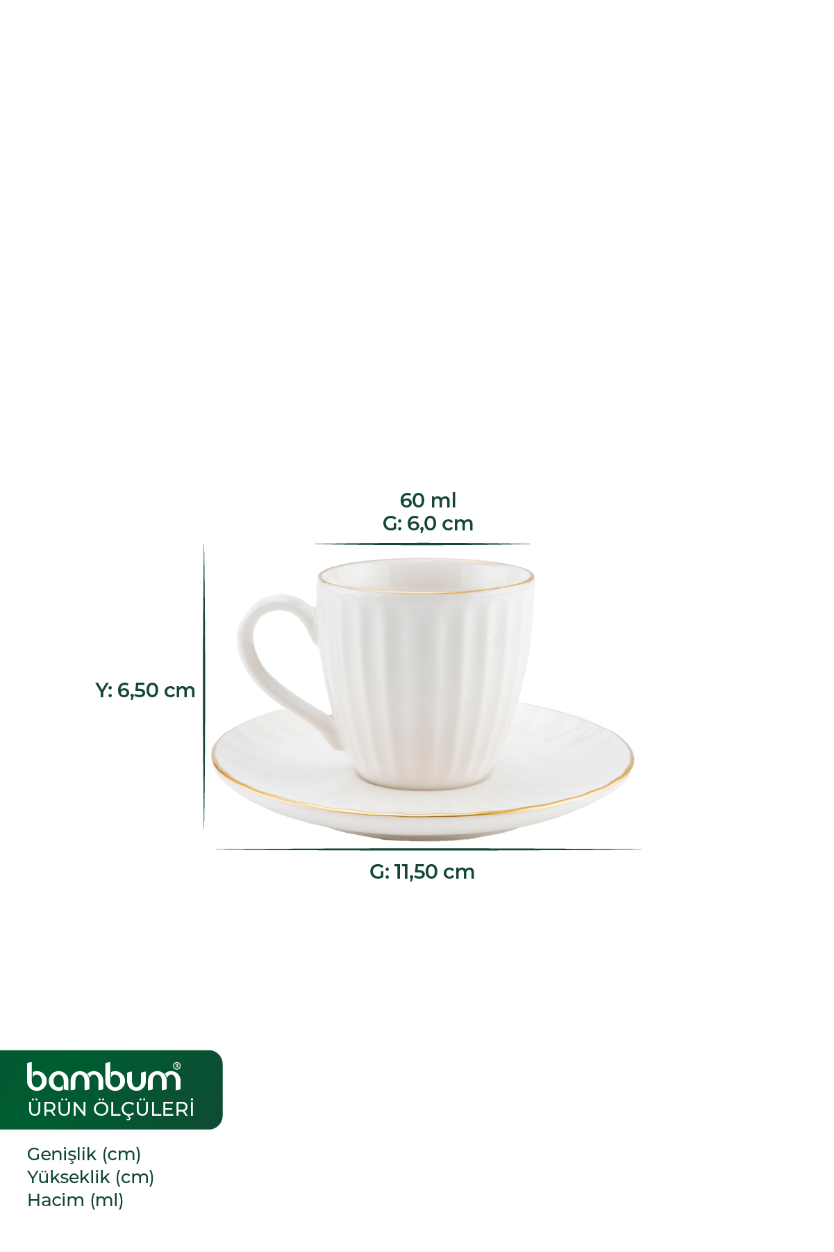 Karizma - 6 Kişilik Kahve Fincan Takımı Gold