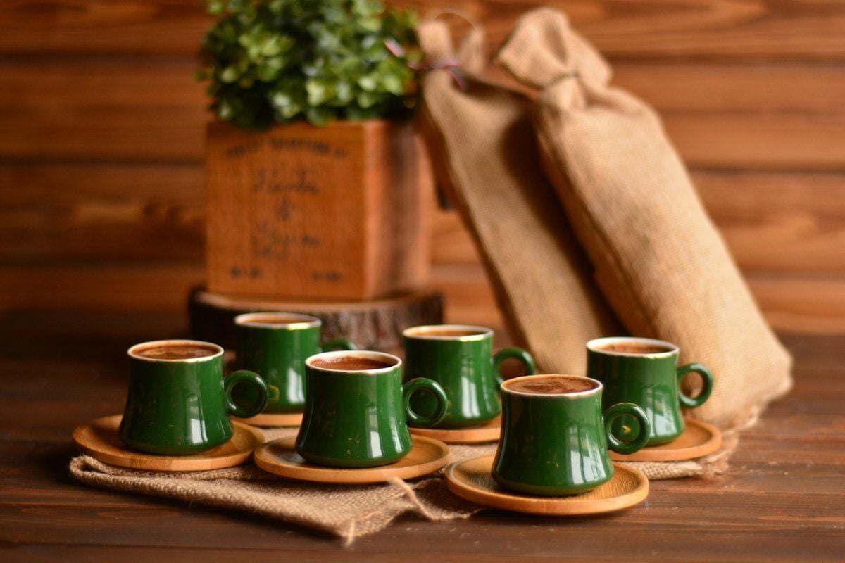 Harem - 6 Kişilik Kahve Fincan Takımı Yakut