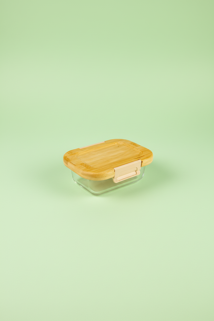 Satina - Dikdörtgen  Kilitli Cam Saklama Kabı 370 ml