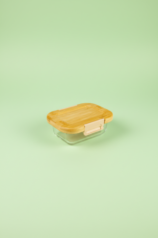 Satina - Dikdörtgen  Kilitli Cam Saklama Kabı 370 ml