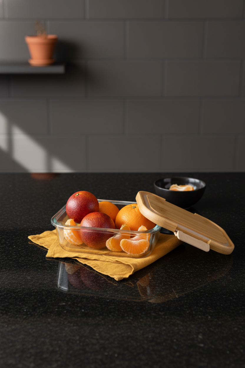 Satina - Dikdörtgen  Kilitli Cam Saklama Kabı 640 ml