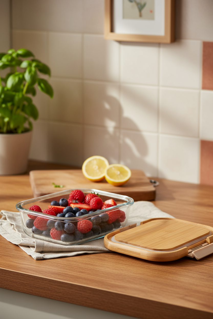 Satina - Dikdörtgen  Kilitli Cam Saklama Kabı 640 ml