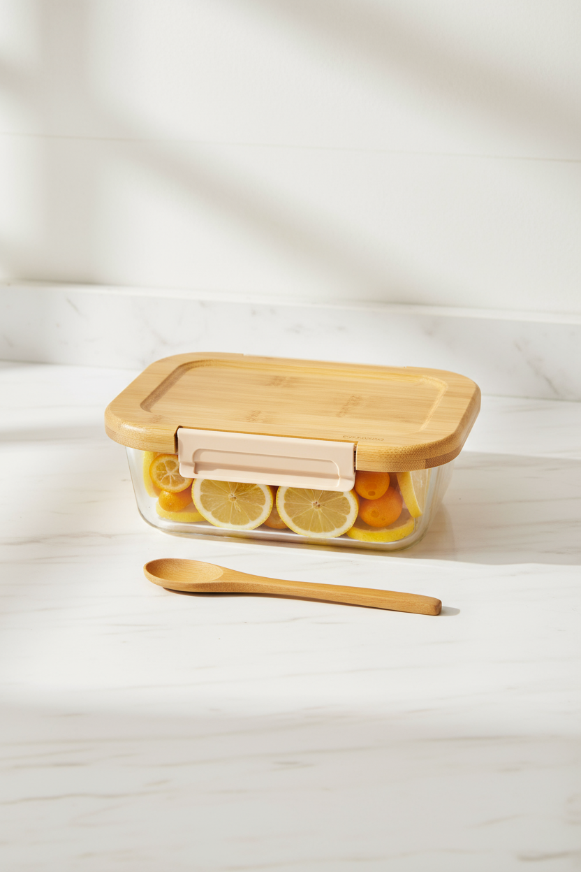 Satina - Dikdörtgen  Kilitli Cam Saklama Kabı 1040 ml