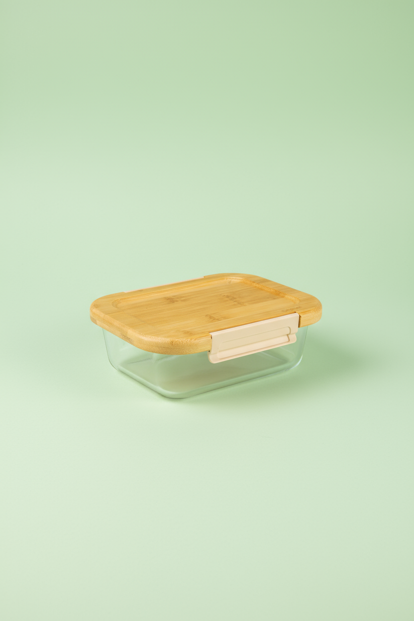 Satina - Dikdörtgen  Kilitli Cam Saklama Kabı 1040 ml