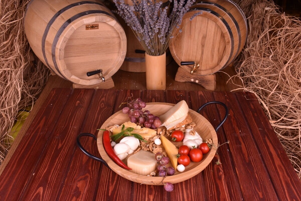 Panola - Kulplu Yuvarlak Tepsi