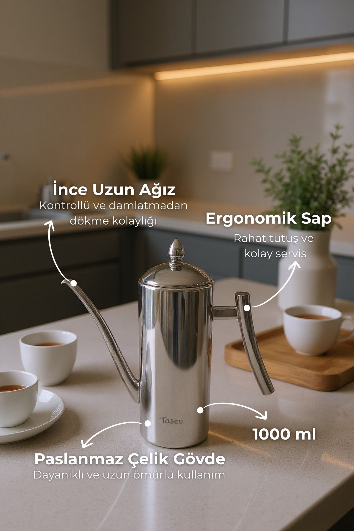 Zed -  Çok Amaçlı Çelik Demlik 1000ml