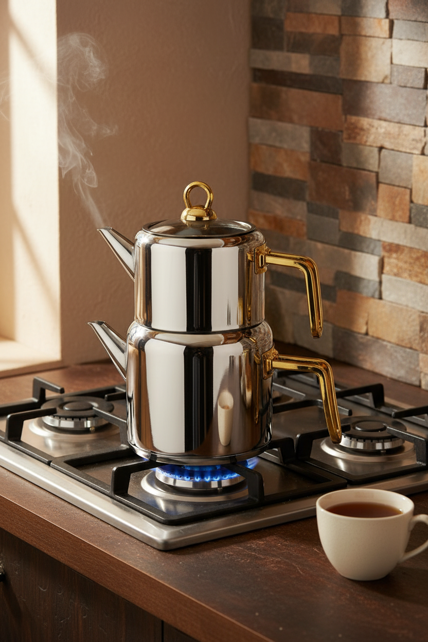 Thales - Çelik Çaydanlık Takımı Gold