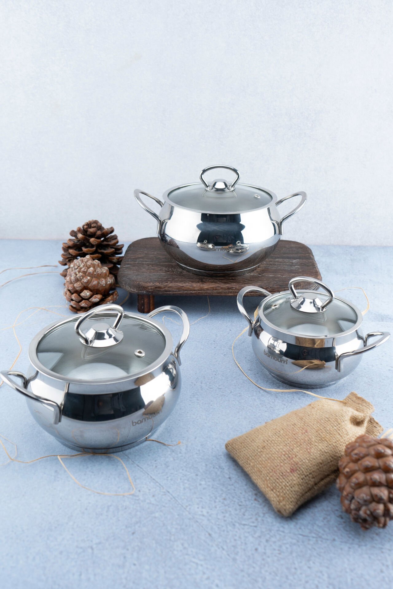 Rose - 6 Parça Derin Küre Tencere Seti