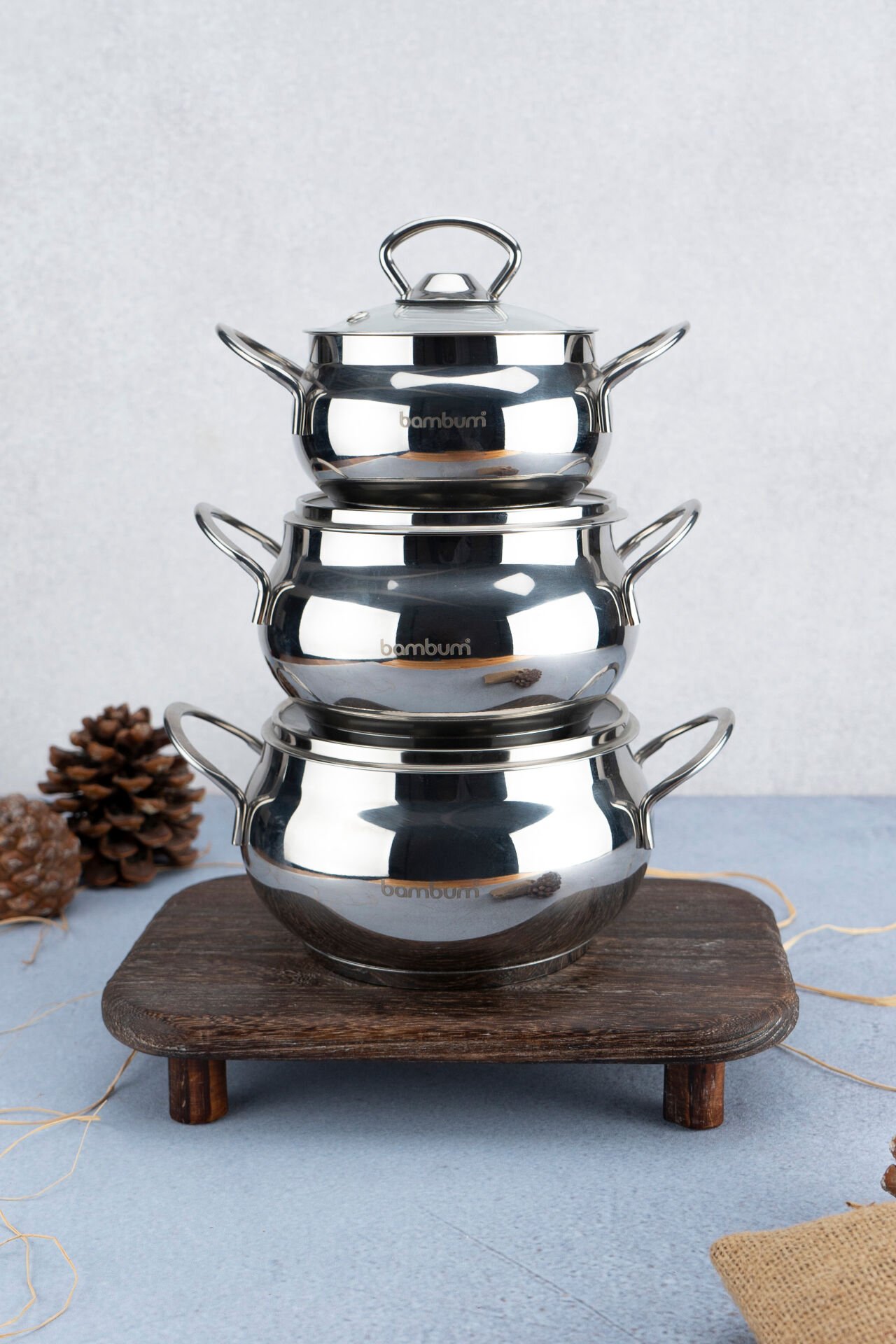 Rose - 6 Parça Derin Küre Tencere Seti