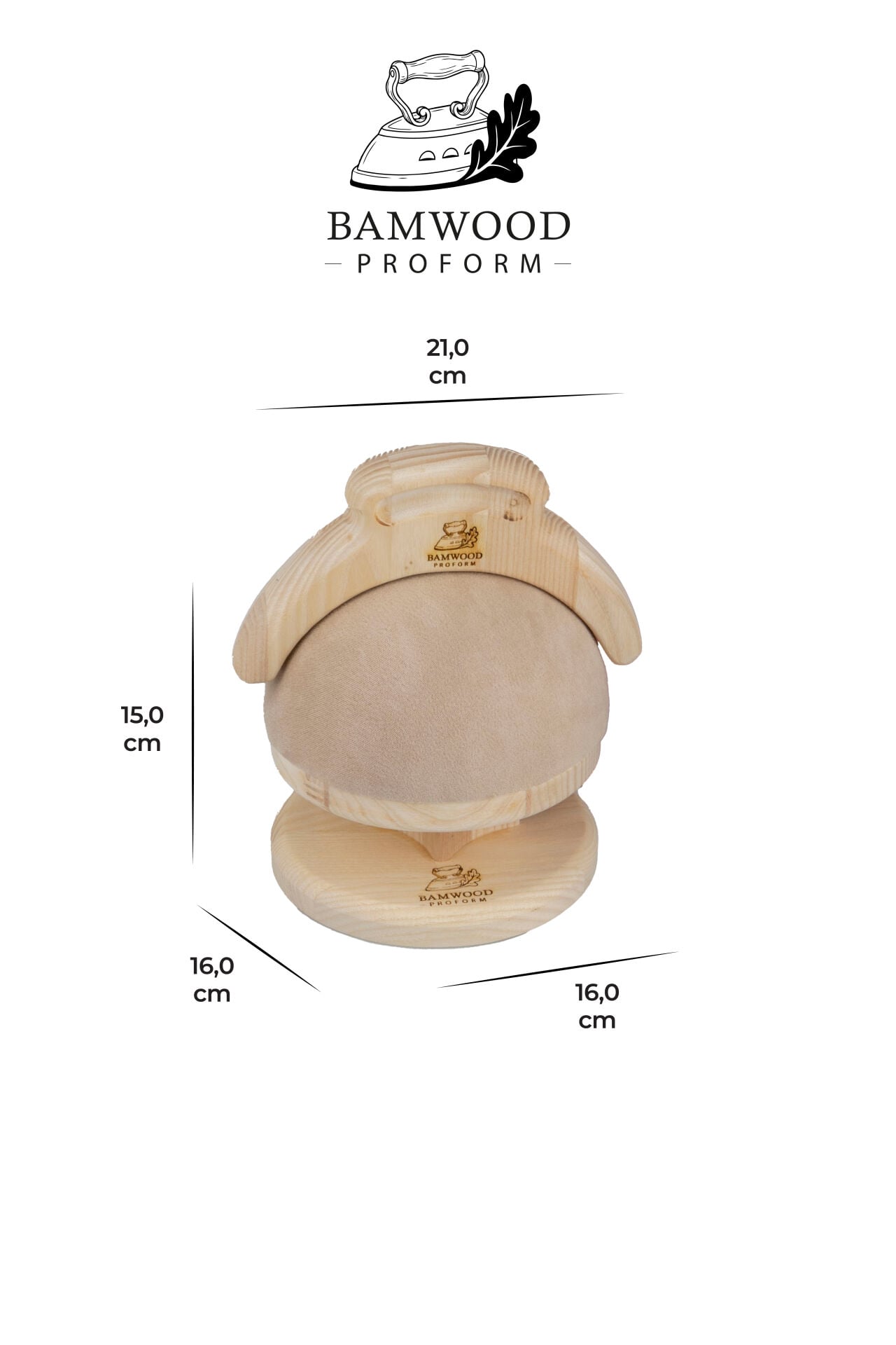 Bamwood Proform Steven 12 cm 14 cm 16 cm Küre Alçak Form 3'lü Set Ve Klaket