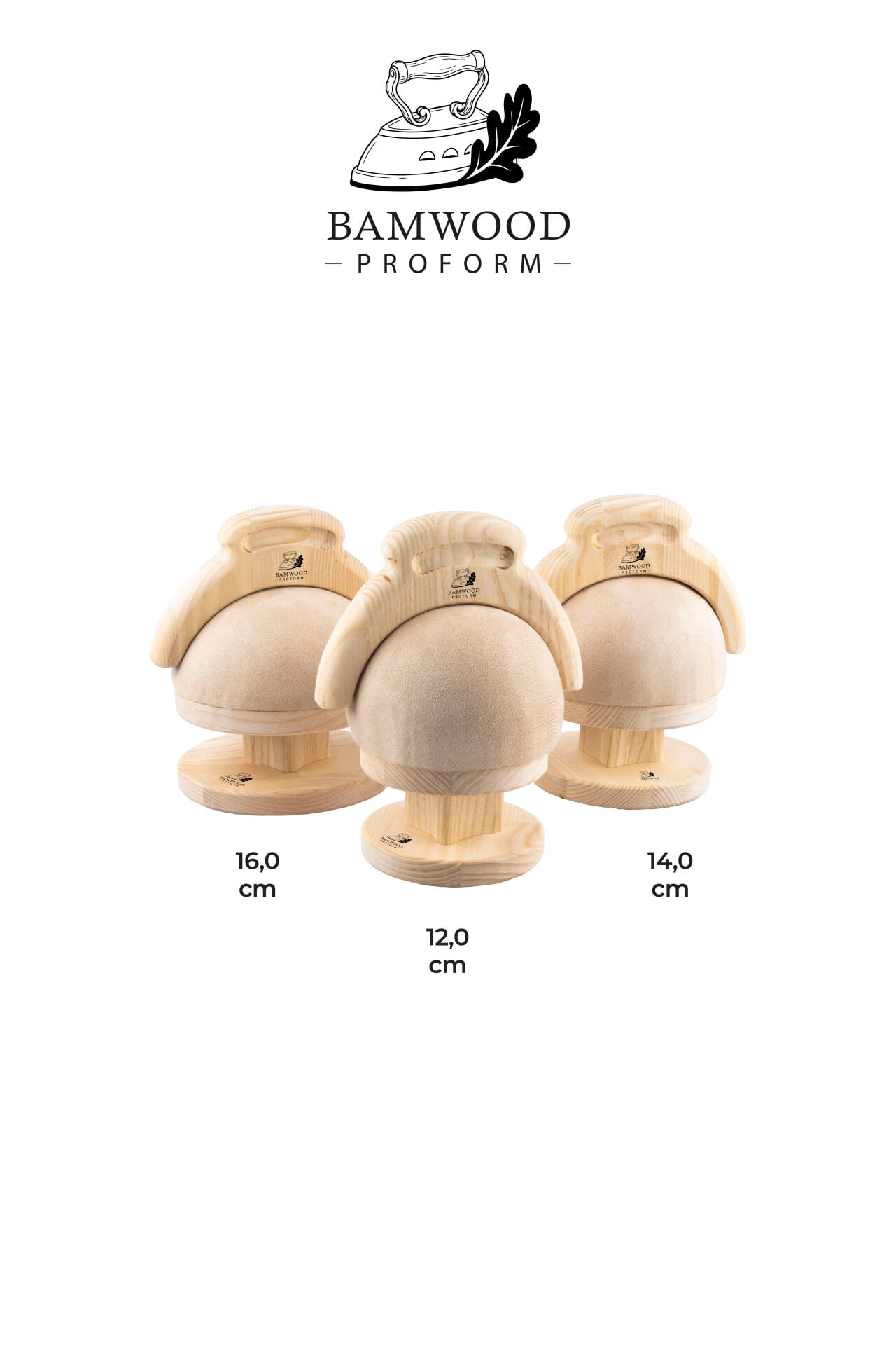 Bamwood Proform Steven 12 cm 14 cm 16 cm Küre Yüksek Form 3'lü Set Ve Klaket