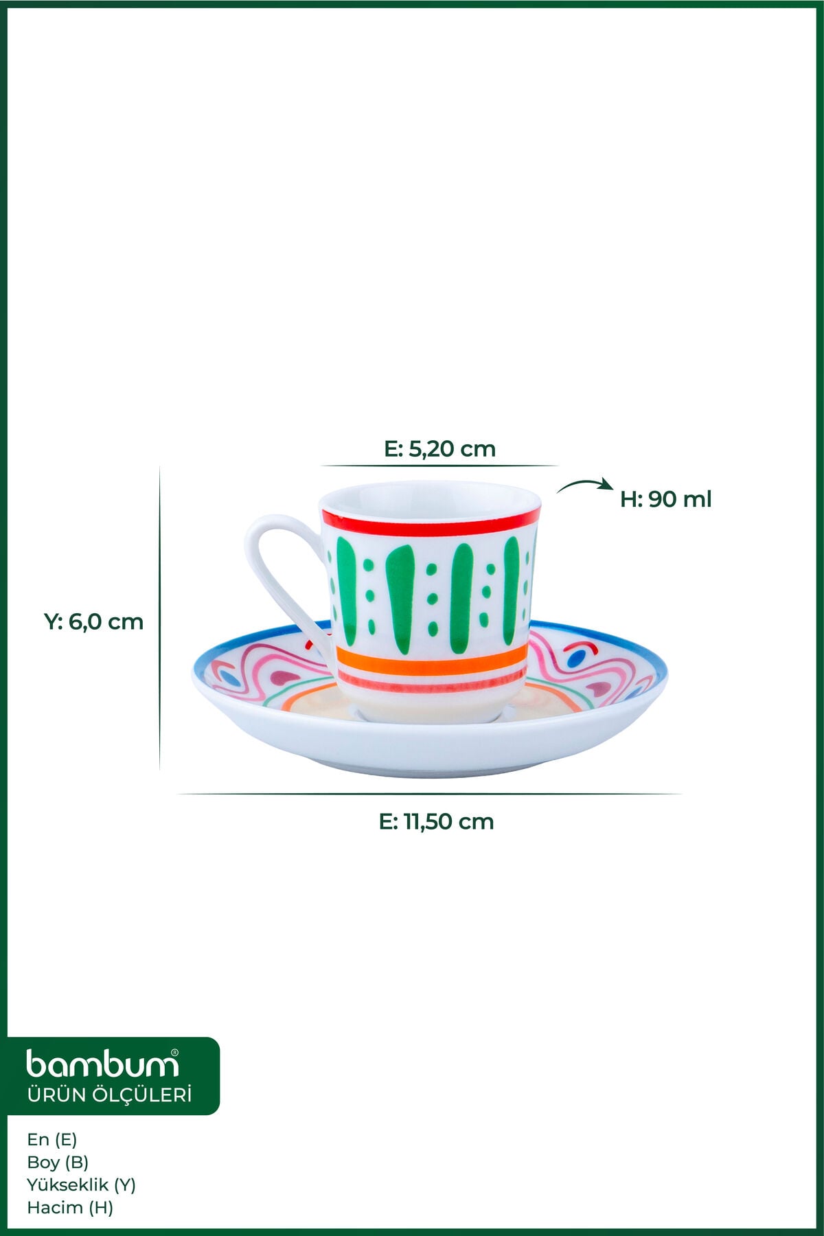 Moderna 6 Kişilik Fincan Takımı Verde
