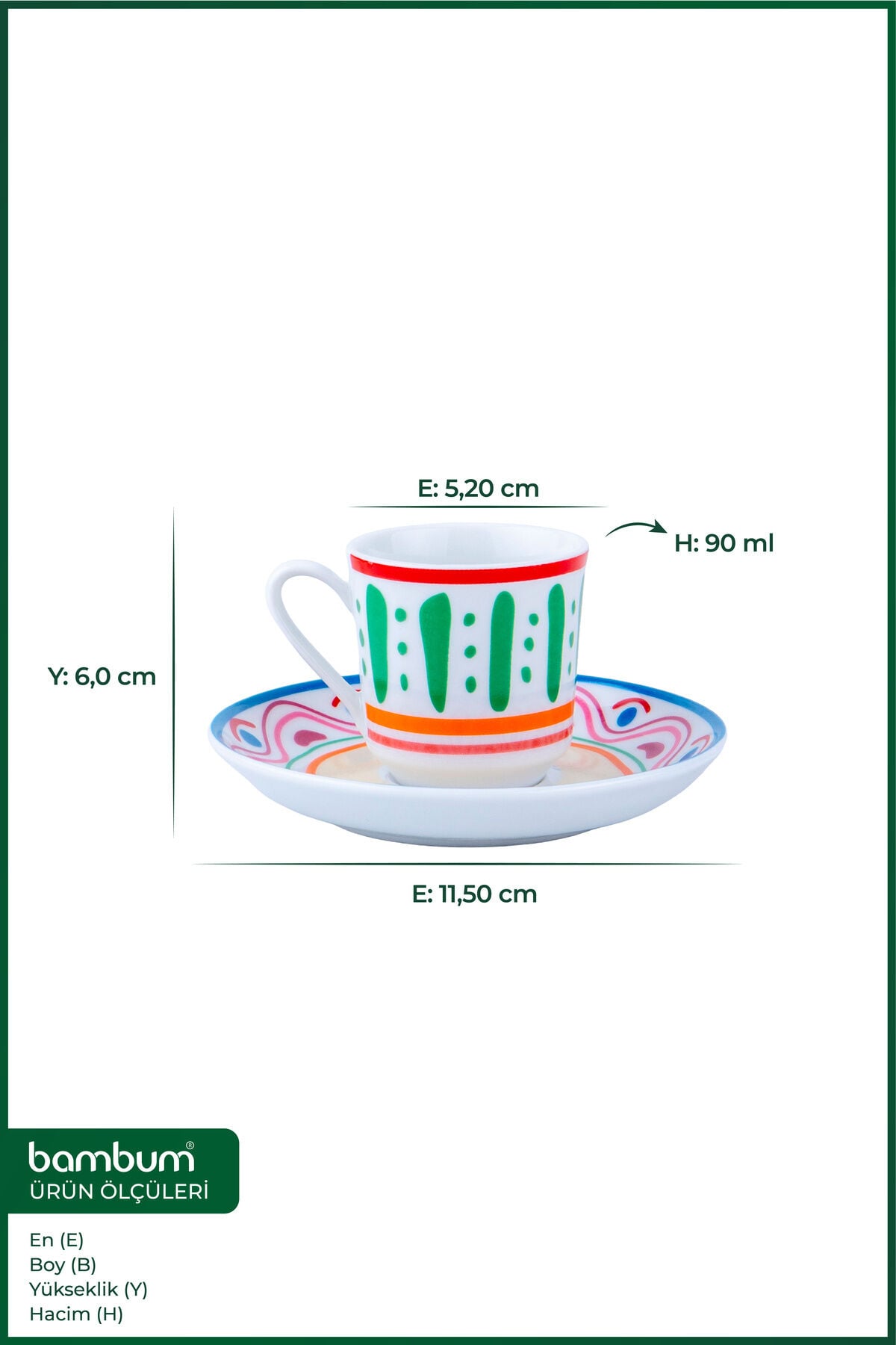 Moderna 2 Kişilik Fincan Takımı Verde