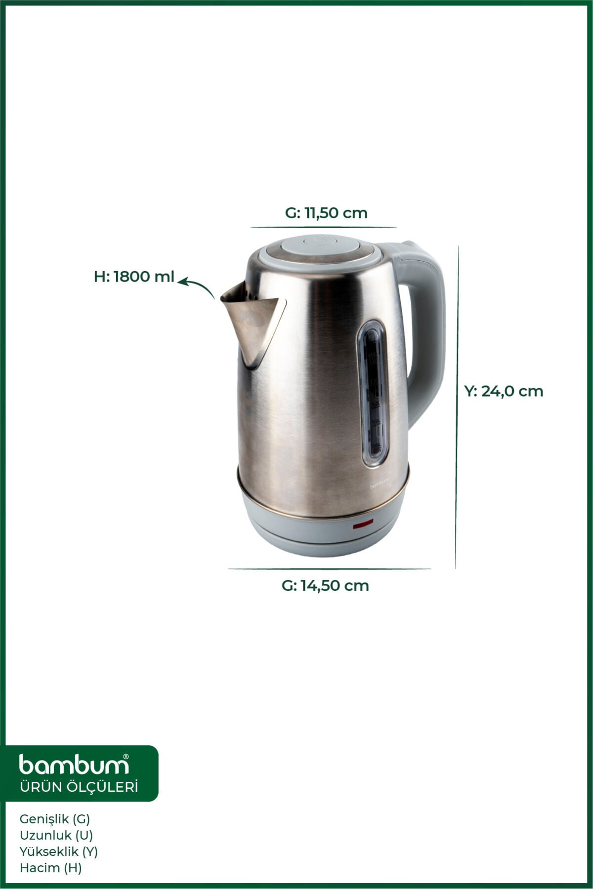 Irony - Çelik Kettle Gri