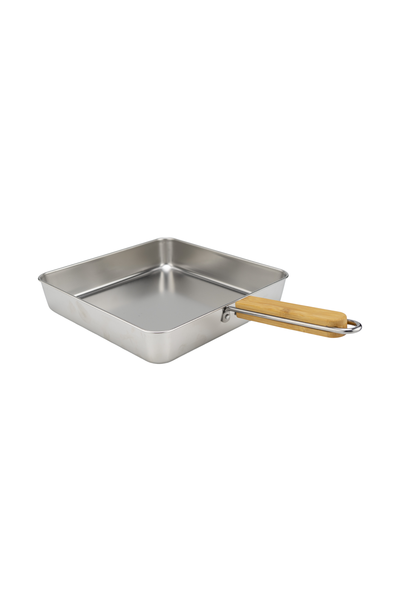 Cesta - Bambu Saplı Çelik Sunum Tavası Kare Büyük