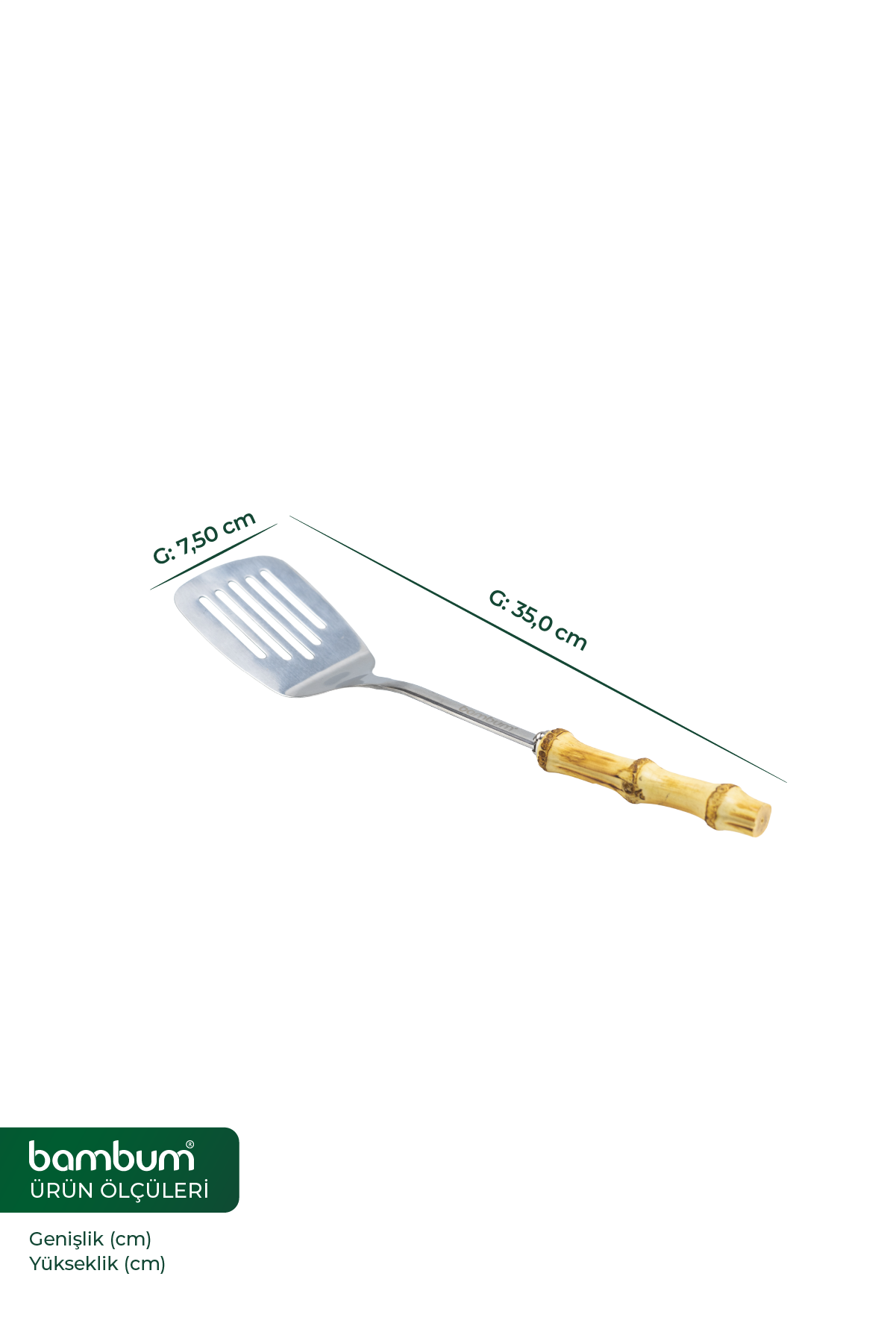 Mundo - Bambu Saplı Oluklu Kevgir 35*7,5cm