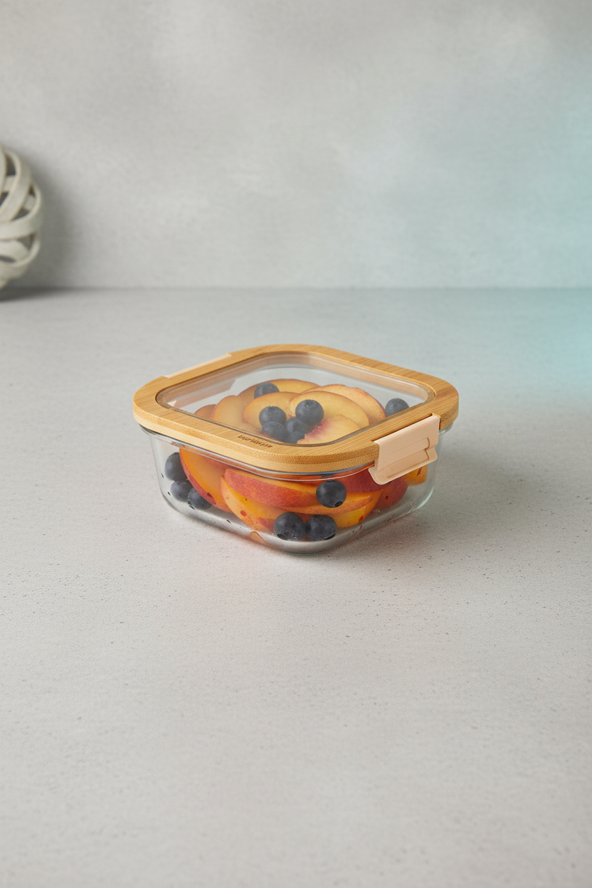 Poira - Cam Kapaklı Kilitli Cam Saklama Kabı 1100 ml