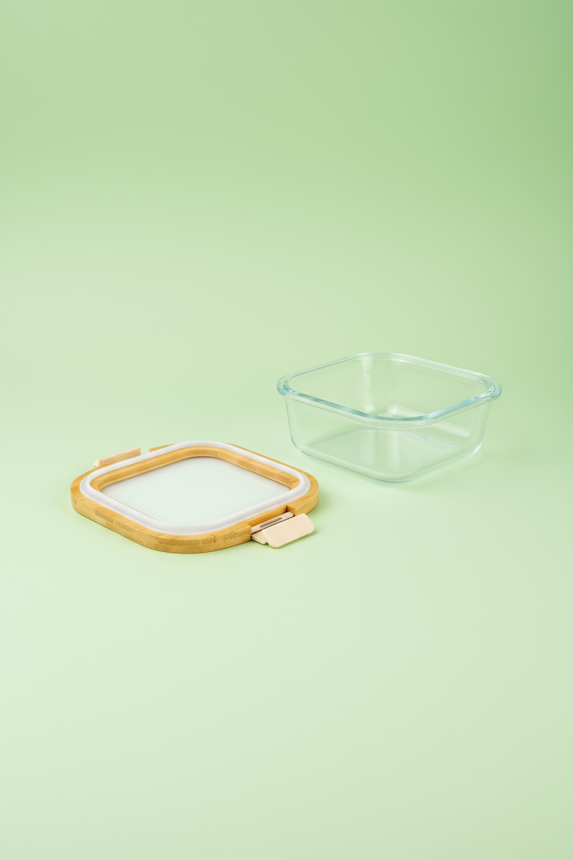 Poira - Cam Kapaklı Kilitli Cam Saklama Kabı 800 ml