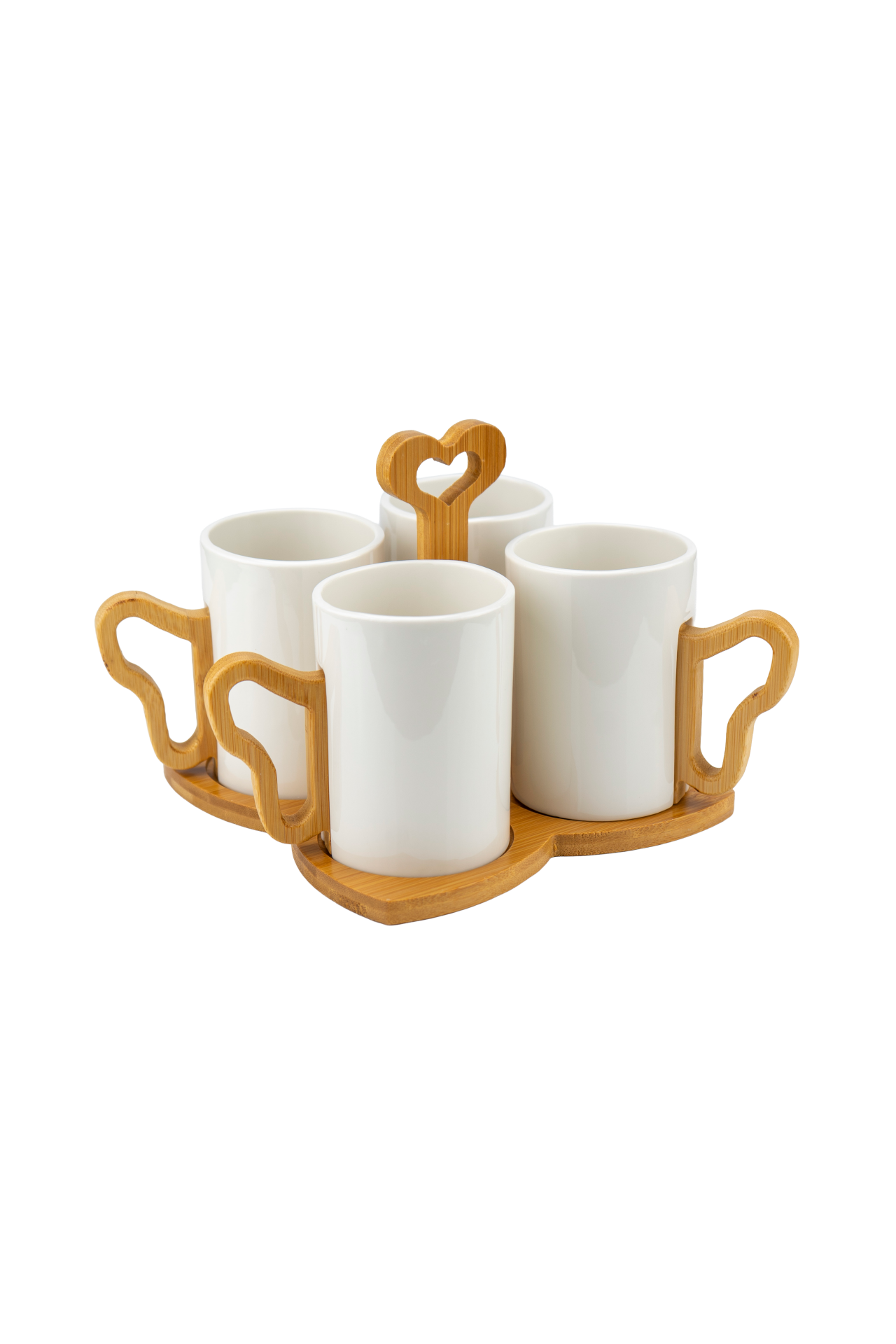 Fugu - Bambu Standlı 4'lü Kupa Seti