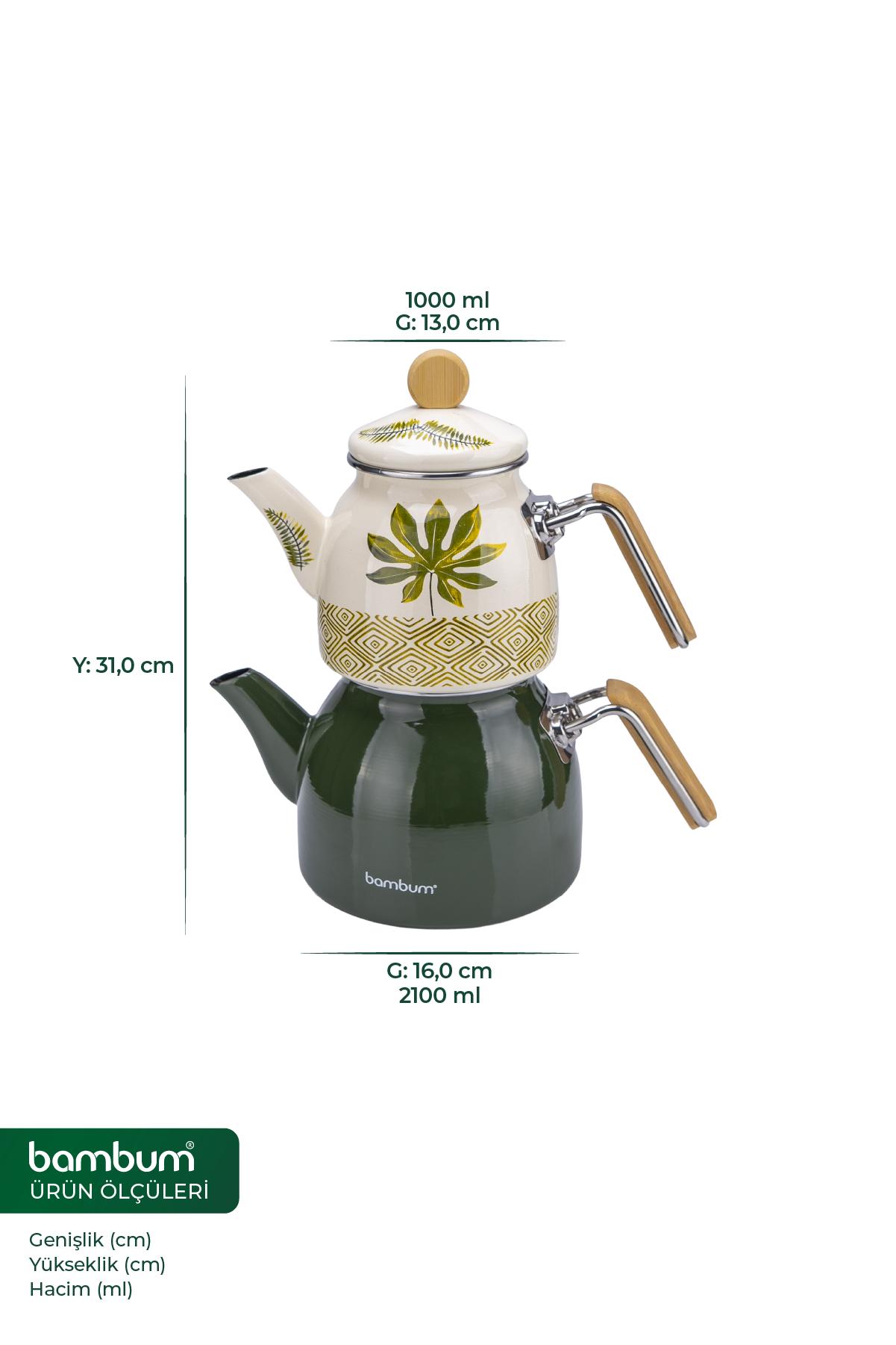 Unique - Bambu Kulplu Çaydanlık Takımı Herb