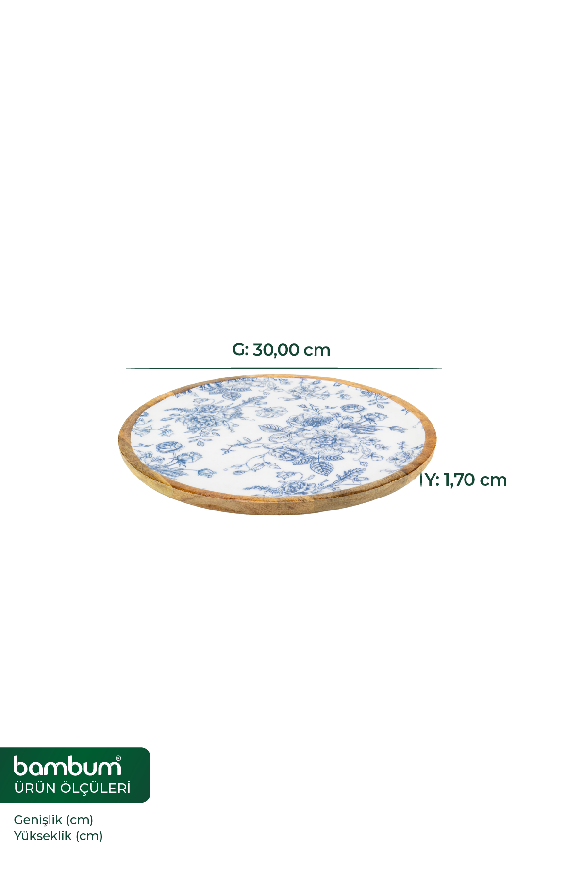 Gura - Yuvarlak Tepsi Gül Büyük