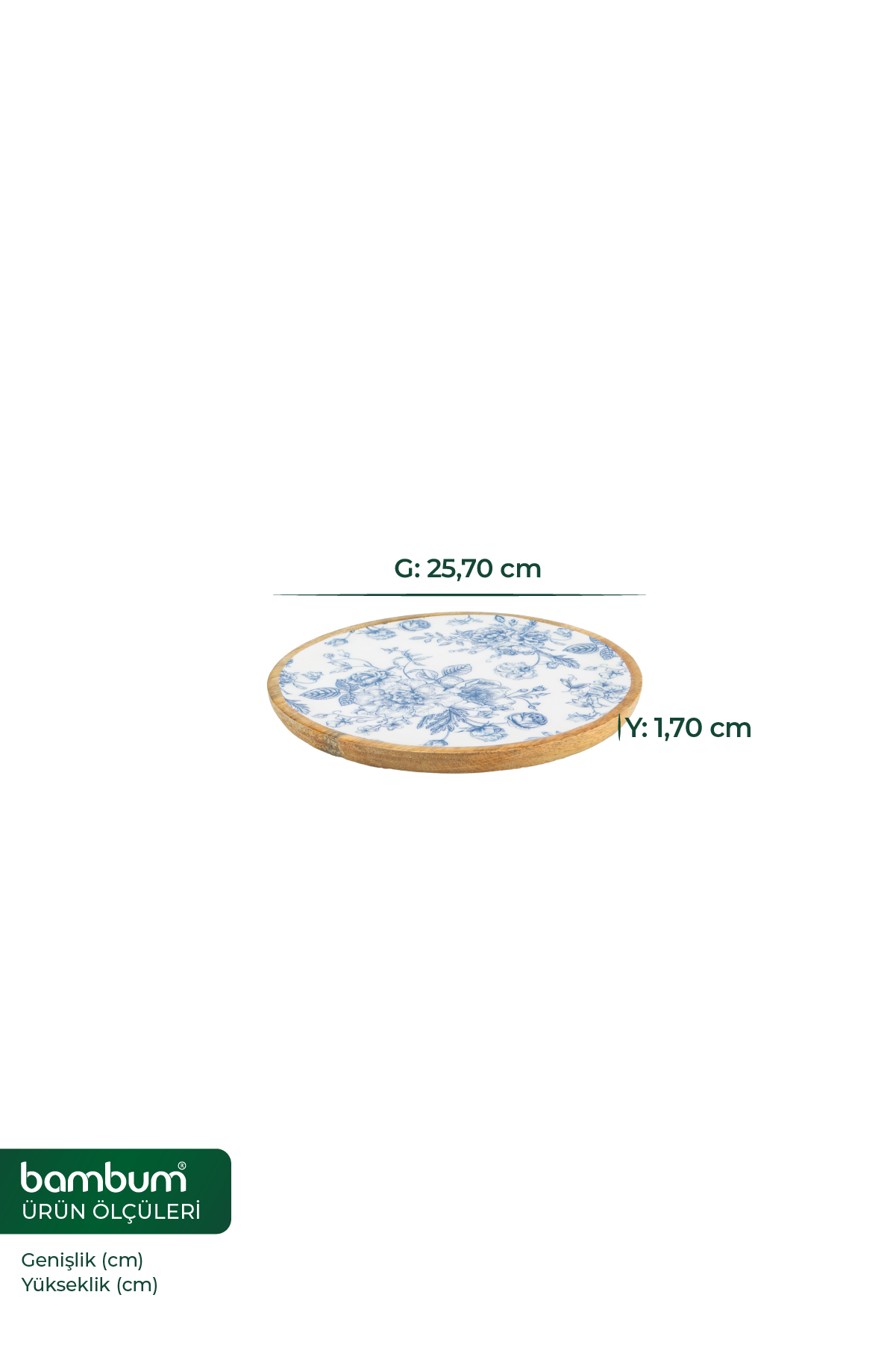 Gura - Yuvarlak Tepsi Gül Küçük