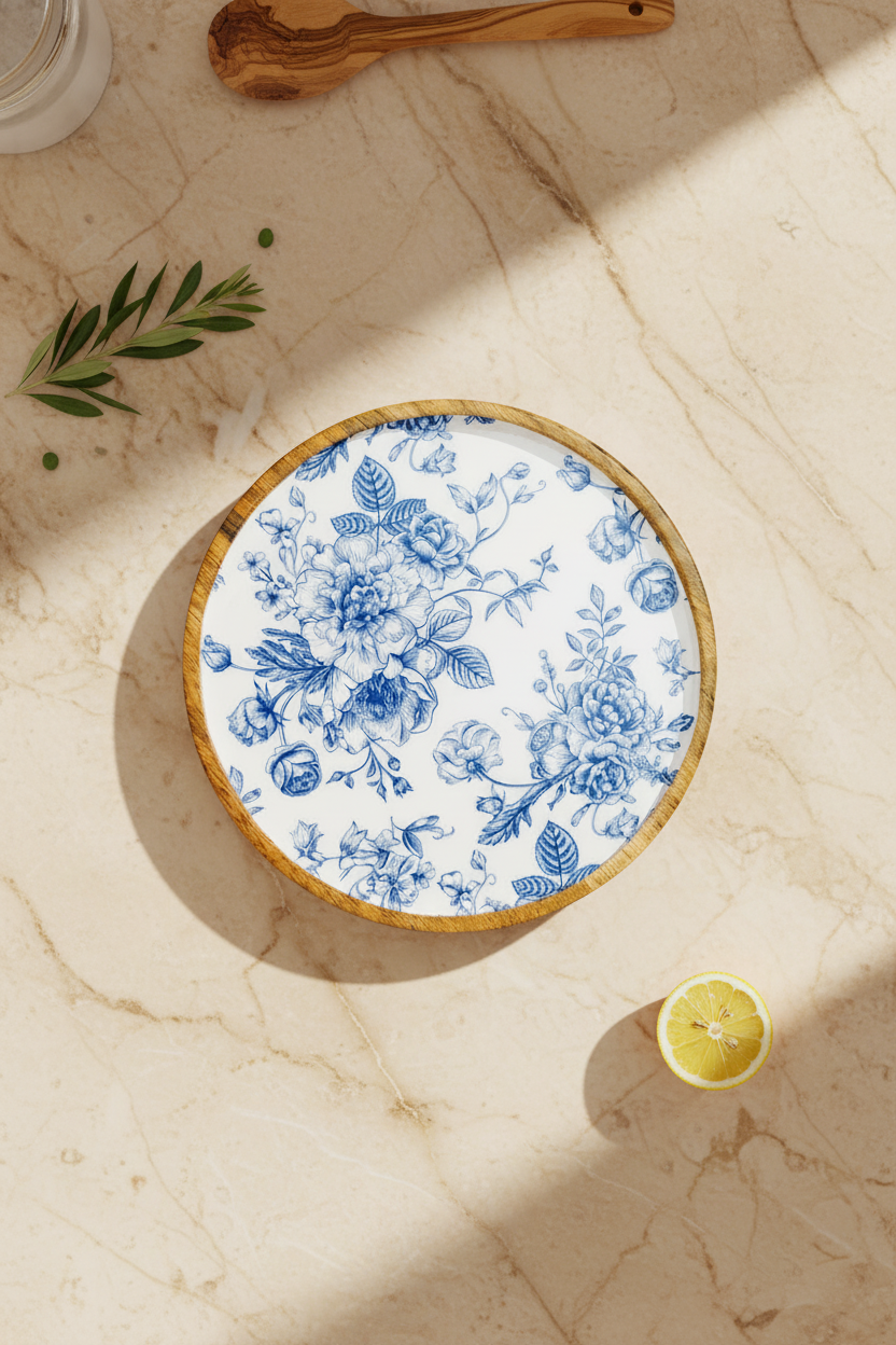 Gura - Yuvarlak Tepsi Gül Küçük